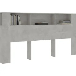 vidaXL Armoire de tête de lit Gris béton 200x18,5x104,5 cm 811956