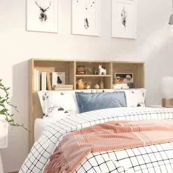 vidaXL Armoire de tête de lit Noir 120x19x103,5 cm