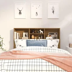 vidaXL Armoire de tête de lit Sonoma gris 120x19x103,5 cm