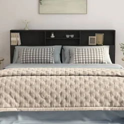 vidaXL Armoire de tête de lit Noir 200x19x103,5 cm 811890