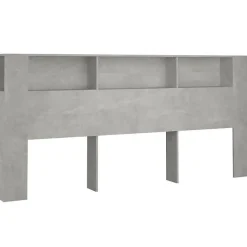 vidaXL Armoire de tête de lit Gris béton 220x18,5x104,5 cm 811965