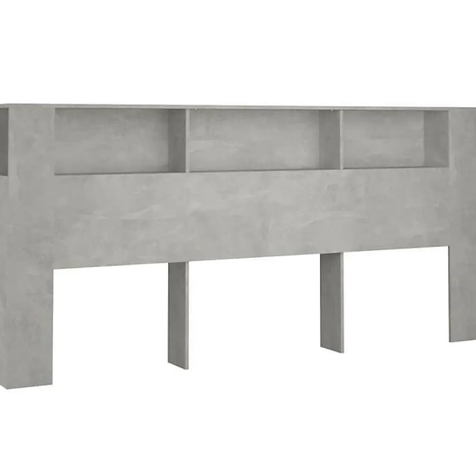 vidaXL Armoire de tête de lit Gris béton 220x18,5x104,5 cm 811965