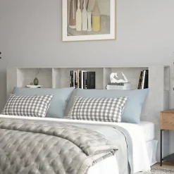 vidaXL Armoire de tête de lit Gris béton 220x18,5x104,5 cm 811965