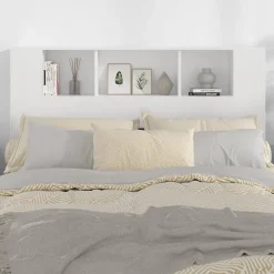 vidaXL Armoire de tête de lit Blanc 140x18,5x104,5 cm 811925