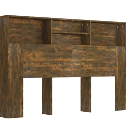 vidaXL Armoire de tête de lit Chêne fumé 160x19x103,5 cm 817252