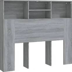 vidaXL Armoire de tête de lit Chêne fumé 120x19x103,5 cm