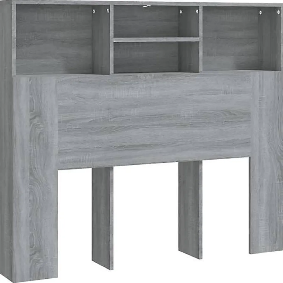 vidaXL Armoire de tête de lit Chêne fumé 120x19x103,5 cm