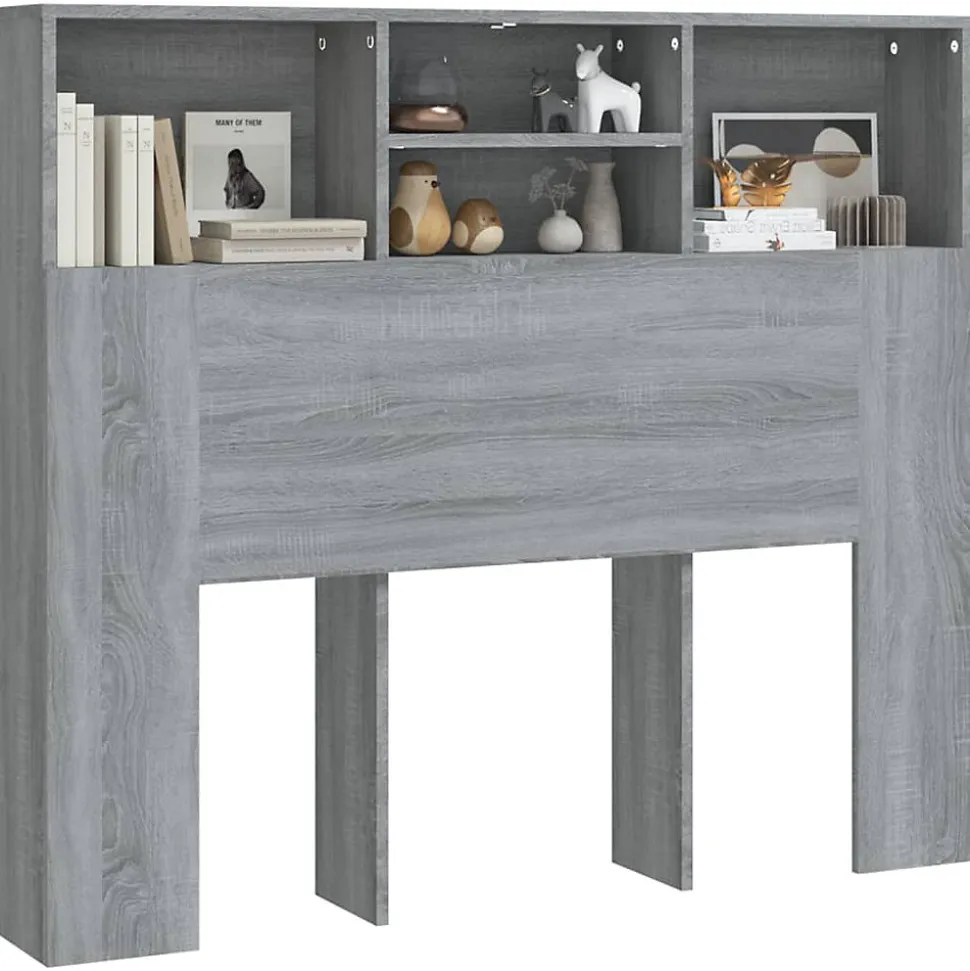 vidaXL Armoire de tête de lit Chêne fumé 120x19x103,5 cm