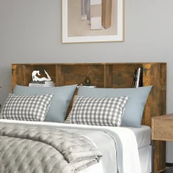 vidaXL Armoire de tête de lit Chêne fumé 180x18,5x104,5 cm 817276