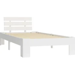 vidaXL Cadre de lit Blanc Bois de pin massif 90 x 200 cm