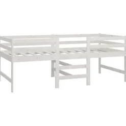 vidaXL Cadre de lit Blanc 90x200 cm Bois de pin massif 833096