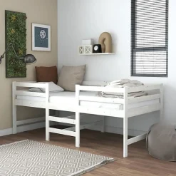 vidaXL Cadre de lit Blanc 90x200 cm Bois de pin massif 833096