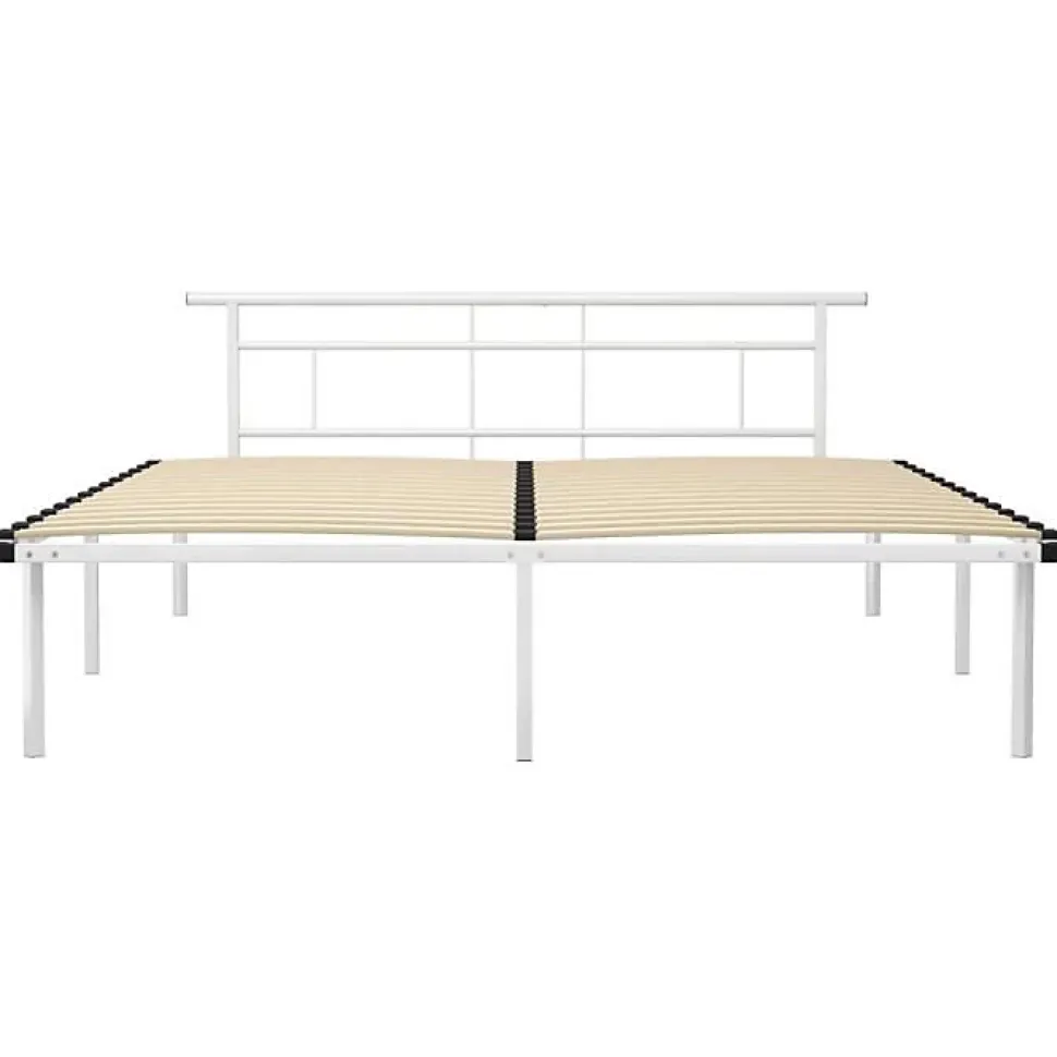vidaXL Cadre de lit Blanc Métal 180x200 cm