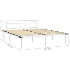 vidaXL Cadre de lit Blanc Métal 180x200 cm