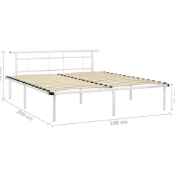 vidaXL Cadre de lit Blanc Métal 180x200 cm