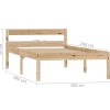 vidaXL Cadre de lit Bois de pin massif 100 x 200 cm