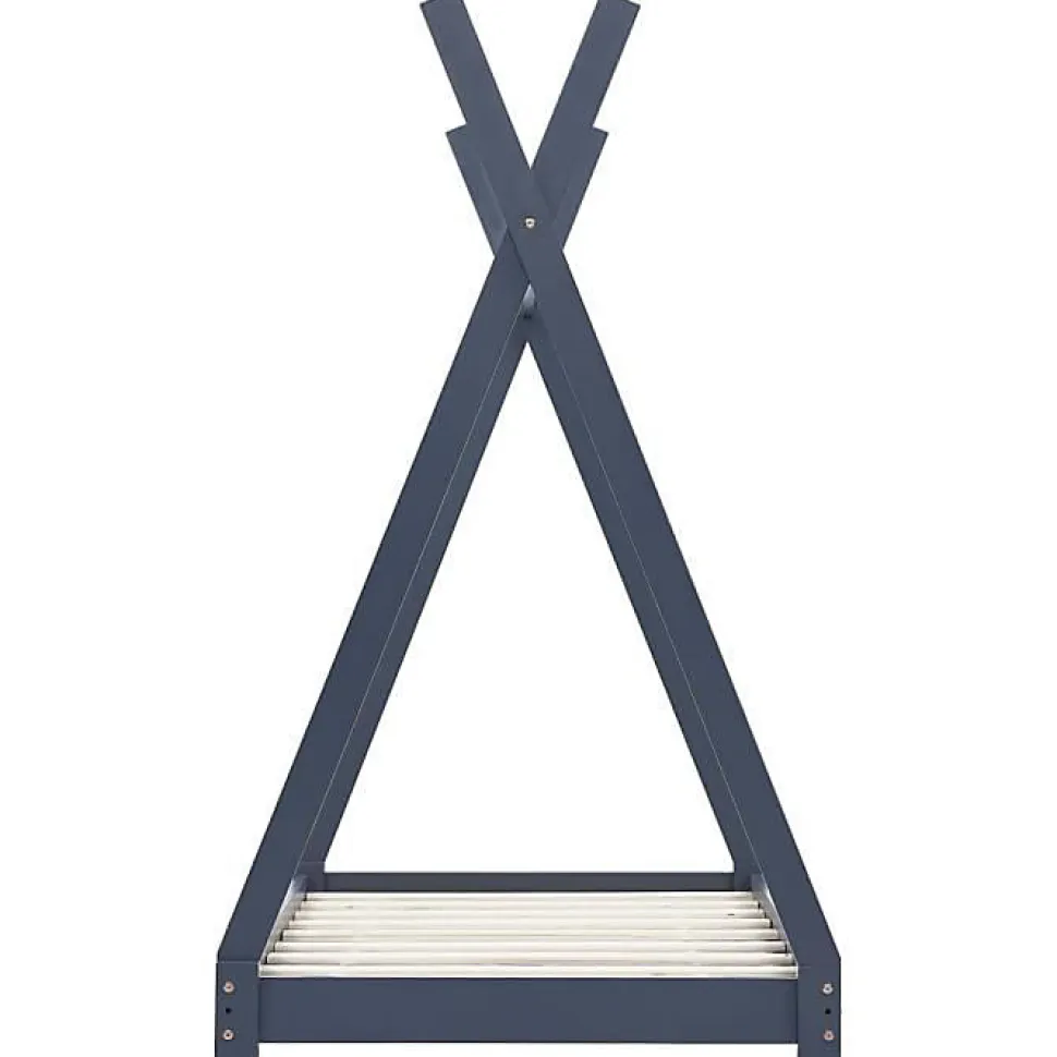 vidaXL Cadre de lit d'enfant Gris Bois de pin massif 70x140 cm