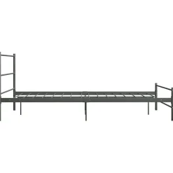 vidaXL Cadre de lit Gris Métal 160 x 200 cm