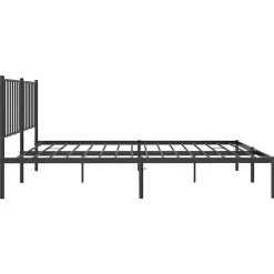 vidaXL Cadre de lit métal avec tête de lit noir 120x190 cm 350861