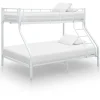 vidaXL Cadre de lit superposé Blanc Métal 140x200 cm/90x200 cm