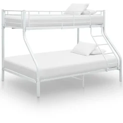 vidaXL Cadre de lit superposé Blanc Métal 140x200 cm/90x200 cm
