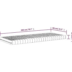 vidaXL Matelas en mousse blanc 80x200 cm 7 zones dureté 20 ILD,matelas de lit,matelas rafraîchissant,matelas souple,356349