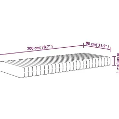 vidaXL Matelas en mousse moyennement doux 80x200 cm 373042