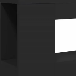 vidaXL Tête de Lit à LED, Accessoire de Lit, Tête de Cadre de Lit, Meuble de Chambre à Coucher, Noir 200x18,5x103,5 cm Bois 837366