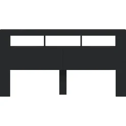 vidaXL Tête de Lit à LED, Accessoire de Lit, Tête de Cadre de Lit, Meuble de Chambre à Coucher, Noir 200x18,5x103,5 cm Bois 837366