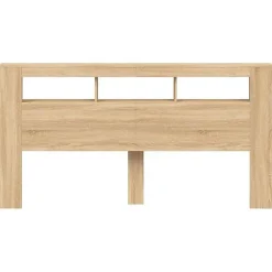 vidaXL Tête de Lit à LED, Accessoire de Lit, Tête de Cadre de Lit, Meuble de Chambre à Coucher, Chêne Sonoma 837367