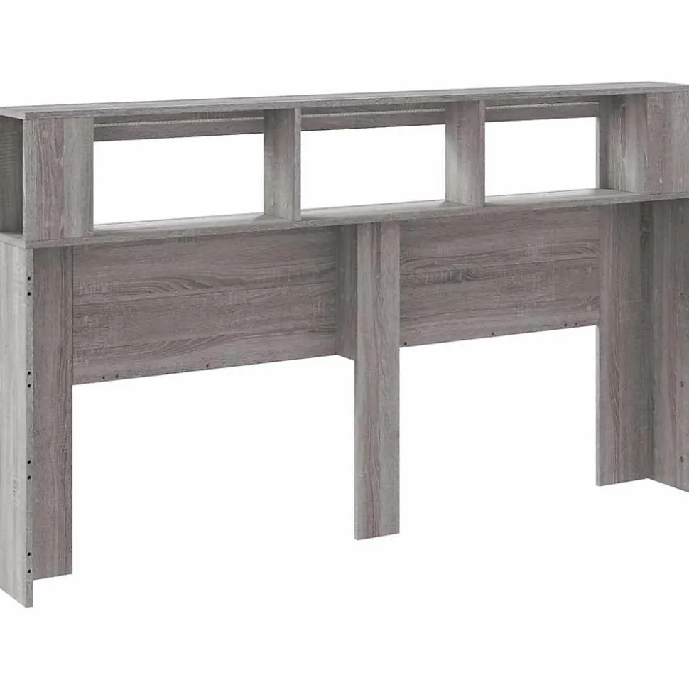 vidaXL Tête de Lit à LED, Panneau avec Rangement, Accessoire de Lit, Tête de Cadre de Lit Chambre, Sonoma Gris 837363