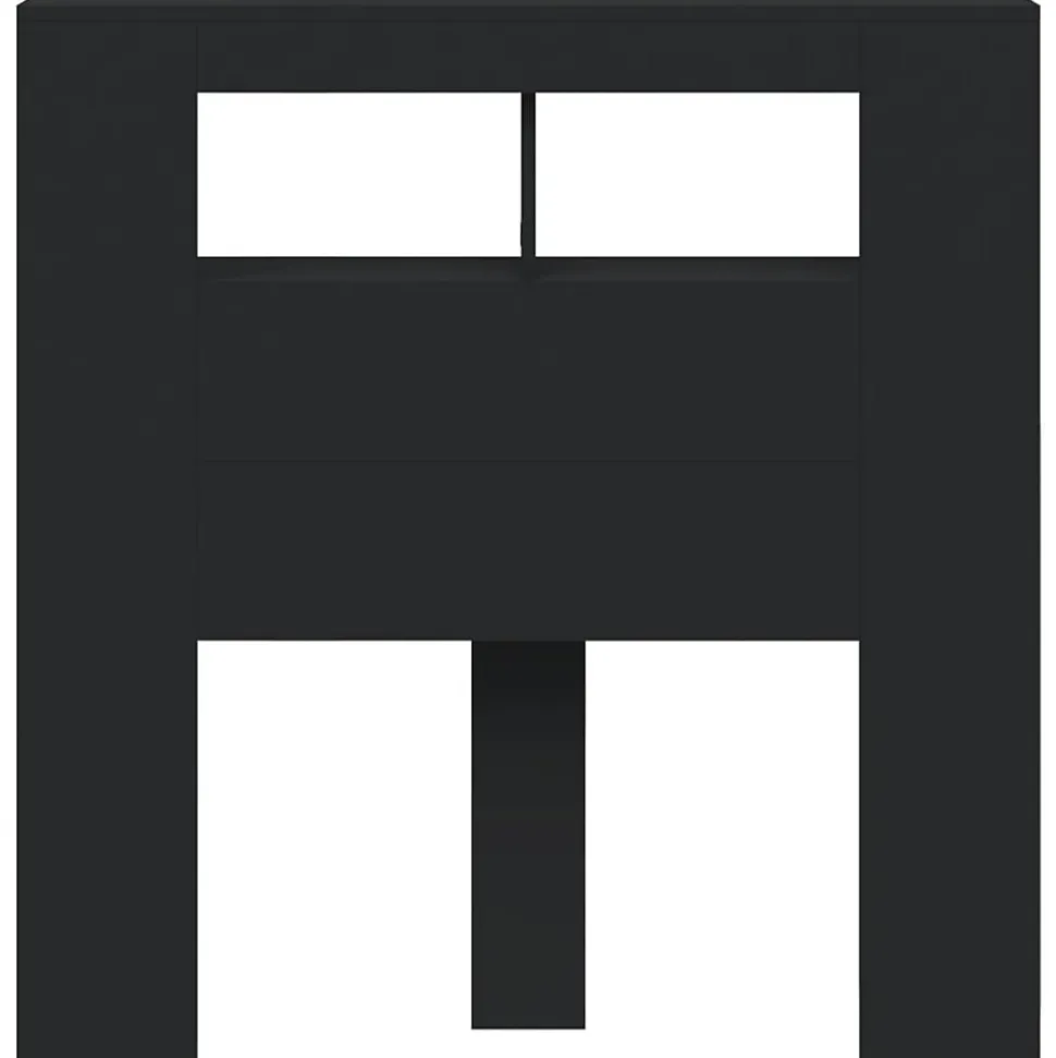 vidaXL Tête de Lit à LED, Tête de Cadre de Lit, Accessoire de Lit Simple, Meuble de Chambre à Coucher Maison Intérieur, Noir 83733