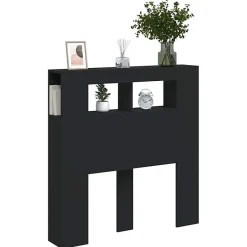 vidaXL Tête de Lit à LED, Tête de Cadre de Lit, Accessoire de Lit Simple, Meuble de Chambre à Coucher Maison Intérieur, Noir 83733