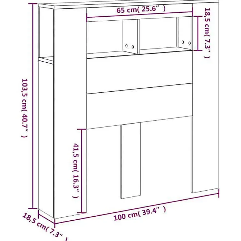 vidaXL Tête de Lit à LED, Tête de Cadre de Lit, Accessoire de Lit Simple, Meuble de Chambre à Coucher Maison Intérieur, Noir 83733