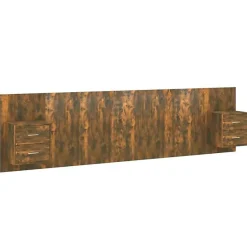 vidaXL Tête de lit avec armoires Chêne fumé Bois d'ingénierie 3115737