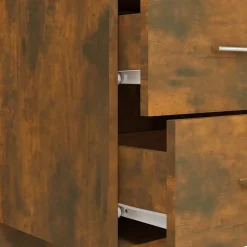 vidaXL Tête de lit avec armoires Chêne fumé Bois d'ingénierie 3115761