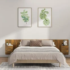 vidaXL Tête de lit avec armoires Chêne fumé Bois d'ingénierie 3115761