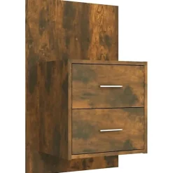 vidaXL Tête de lit avec armoires Chêne fumé Bois d'ingénierie 3115761