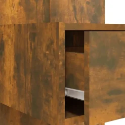 vidaXL Tête de lit avec armoires Chêne fumé Bois d'ingénierie 3115681