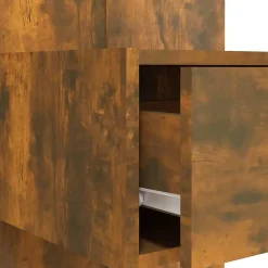 vidaXL Tête de lit avec armoires Chêne fumé Bois d'ingénierie 3115705