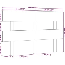 vidaXL Tête de lit Blanc 184x3x81 cm Bois massif de pin 819086