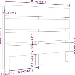 vidaXL Tête de lit Blanc 90x3x80 cm Bois massif de pin821328