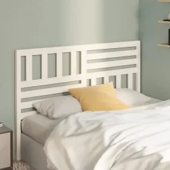 vidaXL Tête de lit Blanc, 146x4x100 cm Bois massif de pin