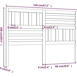 vidaXL Tête de lit Blanc, 146x4x100 cm Bois massif de pin