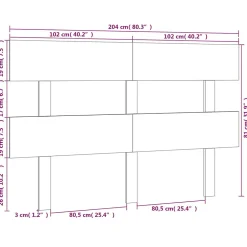vidaXL Tête de lit Blanc 204x3x81 cm Bois massif de pin 819091