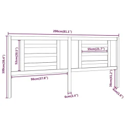 vidaXL Tête de lit Blanc 206x4x100 cm Bois de pin massif 818841