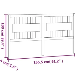 vidaXL Tête de lit Blanc 155,5x4x100 cm Bois massif de pin 818576