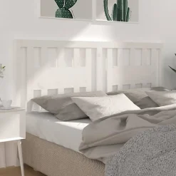 vidaXL Tête de lit Blanc 146x4x100 cm Bois massif de pin 818671