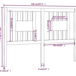 vidaXL Tête de lit Blanc 146x4x100 cm Bois massif de pin 818671