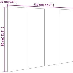 vidaXL Tête de lit Chêne marron 120x1,5x80 cm Bois d'ingénierie 816972